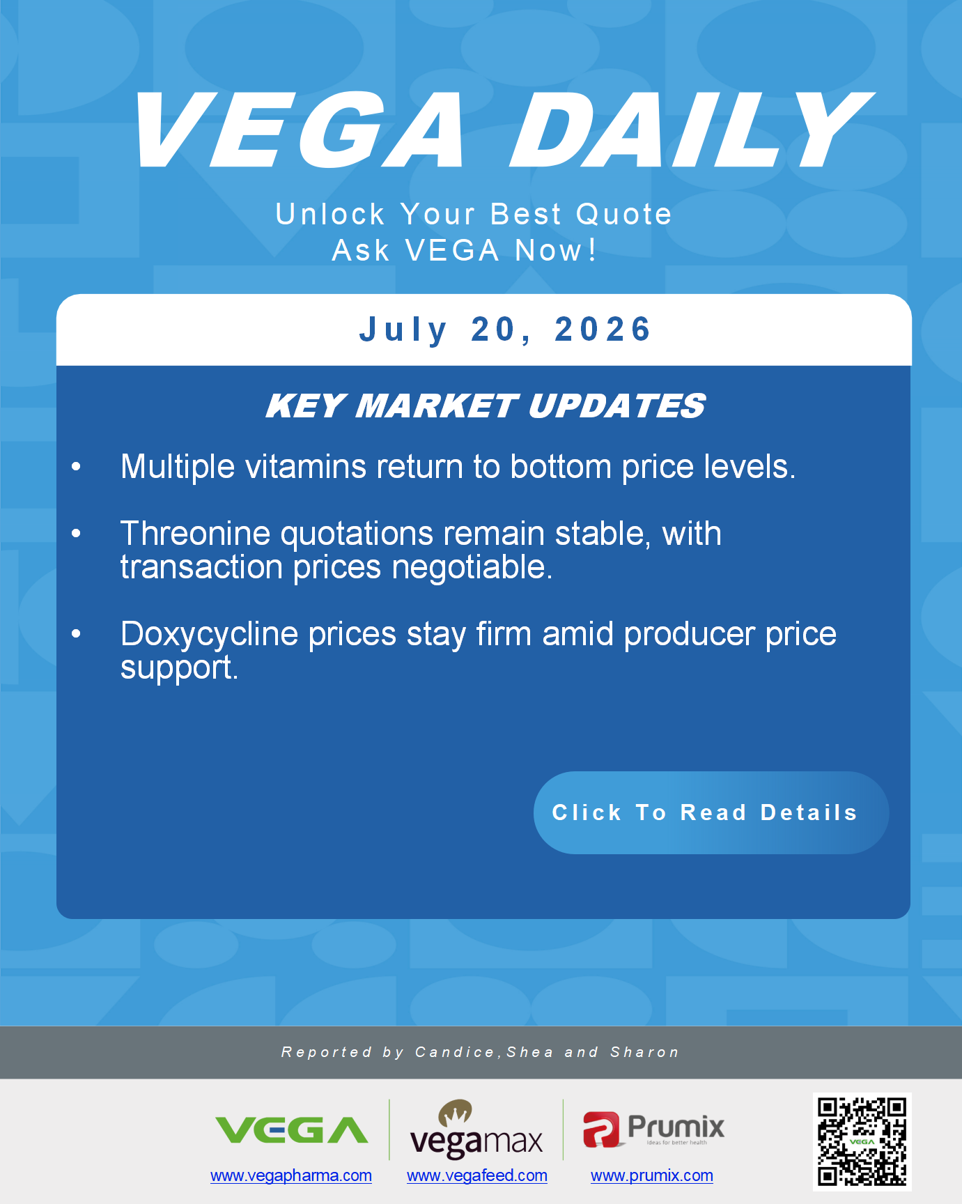VEGA Daily 20260720 Vitamins Threonine Doxycycline Update.png